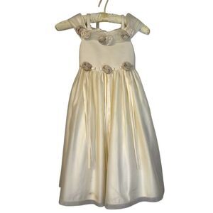 Cinderella Girls Sz. 5 Ivory 3D Roses Party/Wedding/Easter Dress